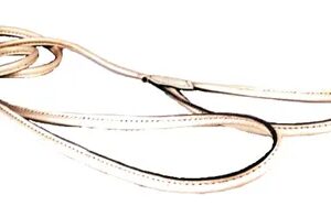 Utstillingskobbel Lær 6mm/120cm Hvit
