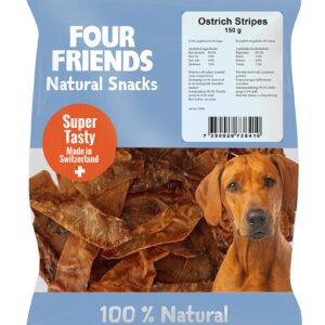 FourFriends Natural Snacks Ostrich Stripes 150gr