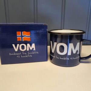VOM Emalje kopp m/logo Blå