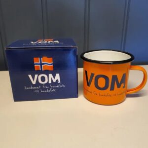 VOM Emalje kopp m/logo Oransje