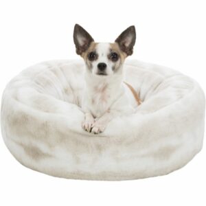Hunde/Katteseng Nelli Ø50cm Hvit/Taupe Plysj