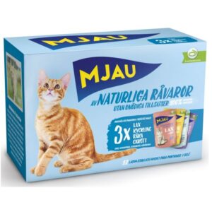 Mjau Biter i gelé med kjøtt & Fisk mix 12x85g